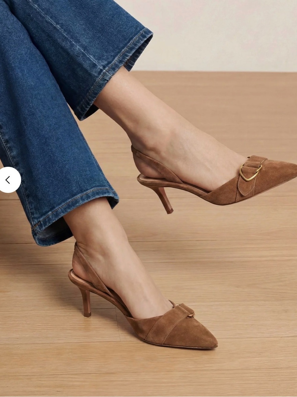 Veronica Beard Brown Suede Pointed Slingback Heels